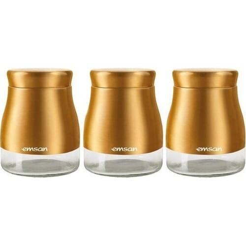 Emsan Verna 3'Lü Jar Set Small Rose Gold
