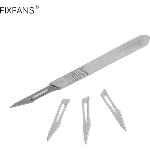 Scalpel Surgical Knife Blades Set Engraving Craft Cutter Carving Hobby Knives, 1pc #3 Handle + 10pcs #11 Blades Hand Tools Set