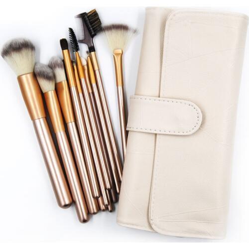 Vander 12pcs Professional Makeup Brushes Brush Set Multipurpose Cosmetic Blending Contour pinceaux maquiagem Kits + Leather Case