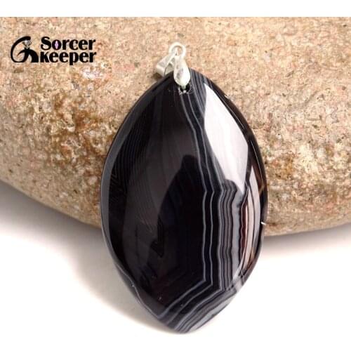 Natural Stripe Agates Pendant Water Drop Shaped Beads for Women Men DIY Chains Necklace Handmade Charm Jewelry BA985