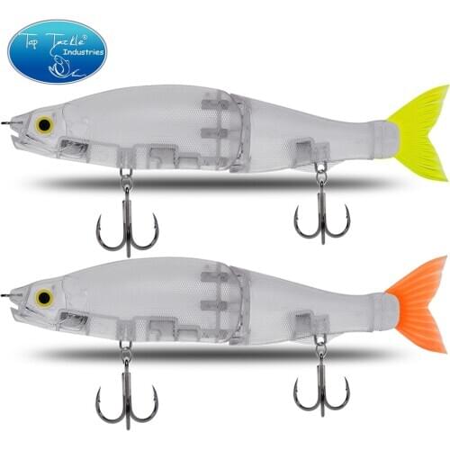 Unpainted swimbait DIY fishing lure jointed bait CF LURE slow sinking floating 303mm Topwater Section Swimbait Bass