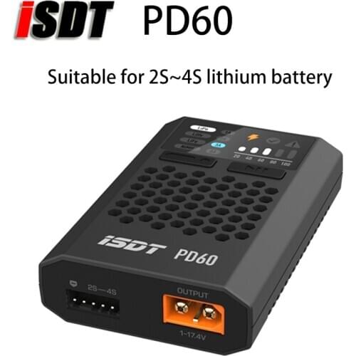 New ISDT PD60 Quick Charger 60W 6A Type-C Input Battery Balance FPV Charger for 1-4S Lipo Battery RC Drone Quadcopter Multirotor