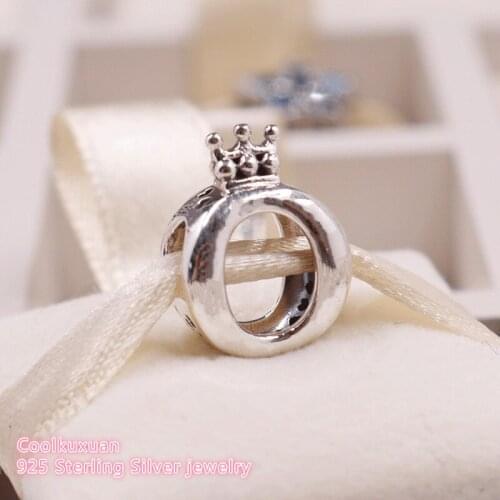 Autumn Authentic 100% 925 Sterling Silver brand logo Crown O Charm Beads Fit Pandora Charms Bracelet DIY jewelry