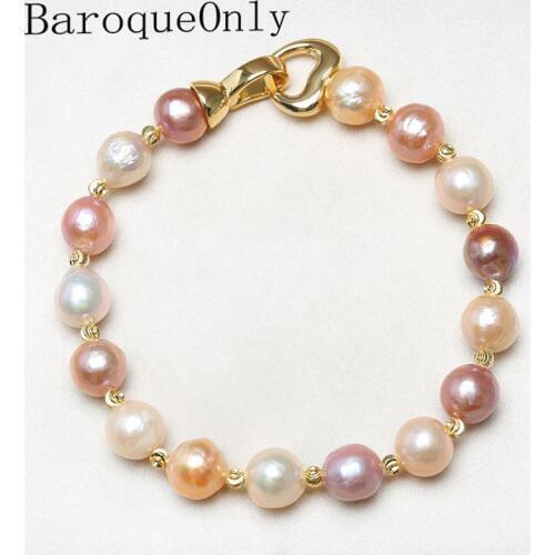 Mixed-colour Baroque Natural Freshwater Pearl Necklace sweater bracelet chain new arrival THREE WAYS CAN WEAR for girl gift INS