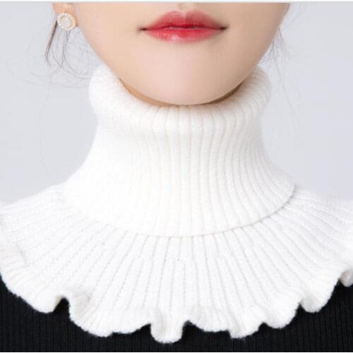 Detachable Fake Collar Knitted Adjustable Cols Knitting False Collar High Camisole Lady Vintage Embroidery Shirt Top tie