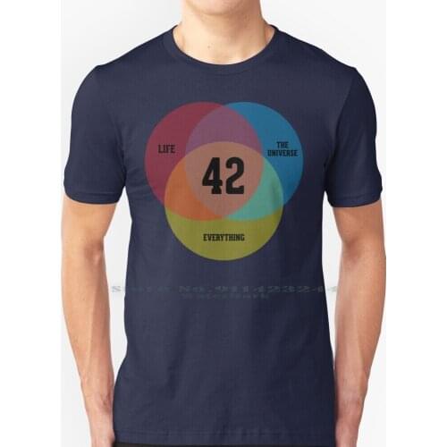 Venn Diagram : Life , The Universe & Everything T Shirt 100% Pure Cotton 42 Forty Two Life The Universe And Everything