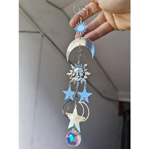 Sun& Moon& Stars Hanger keychain,Witches Home Protection,New Home Gift,Occult Decor,Witchcraft,Good Luck,Banish Evil,Wiccan gift