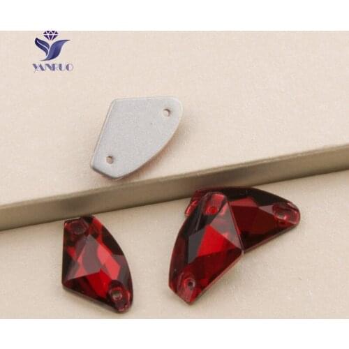 YANRUO 3256 Galactic Siam Red Glass Sewing Crystal Stones Rhinestones Sew On Crystal For Wedding Dresses