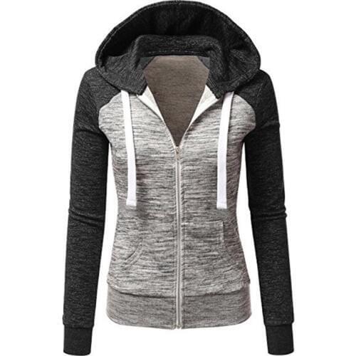 2019 Ladies Casual Drawstring Hooded Sweatshirt Tops New Womens Plus Size Zip Up Hoodie Woman Long Sleeve Pockets Hooded Coat