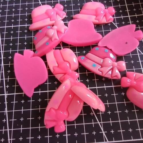 1pcs/lot resin flat back bow hat 30mm Cabochons Hair Bow Center DIY Christmas decration