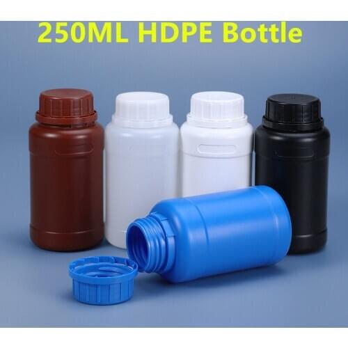 10PCS of 250ml Round Bottles HDPE Material Good Seling Storage Container for Reagent Liquid High Quality Sample Bottle