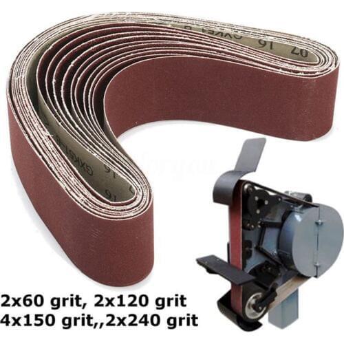 10Pcs Sanding Belts For Grinding Polishing Mixed 60/ 120/ 150/ 240 Grit 50 X 686 Mm