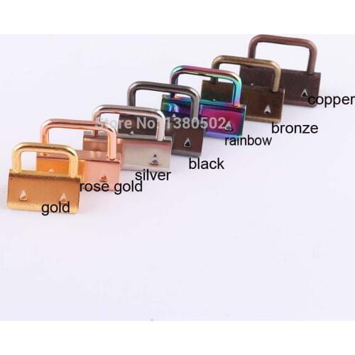 100pcs 25mm 1inch Rainbow rose gold gold black bronze copper silver color Metal Key Fob Hardware Buckles For webbing lanyard