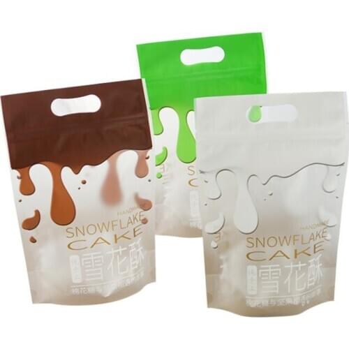 100Pcs/Lot Baking Bags Candy Pouch Stand Up Clear Bags Plastic Christmas Zip Lock Hang Hole Birthday Wedding Food Storage Pouch