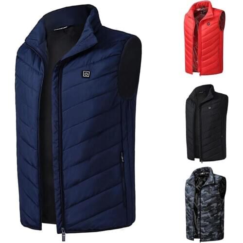 2020 Men Electric Heated Vest Men Usb Heated Jacket Heating Vest Thermal Clothing Hunting Vest Winter Heating Jacket Black S-4XL
