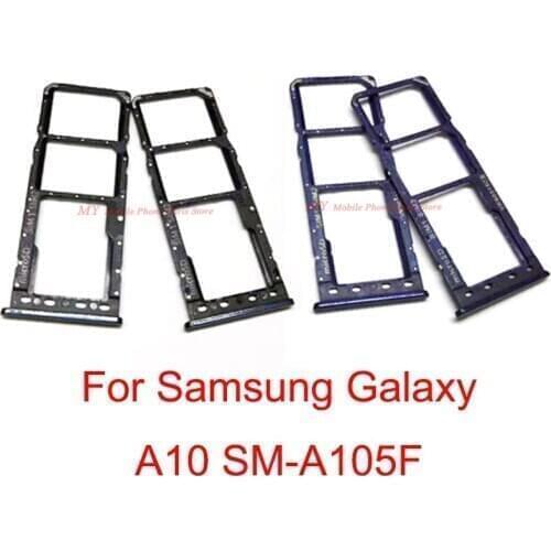 30PCS Dual Sim Card Tray Cell Phone SD Reader Holder For Samsung Galaxy A10 A105 A105F SIM Card Tray Slot Holder Repair Parts