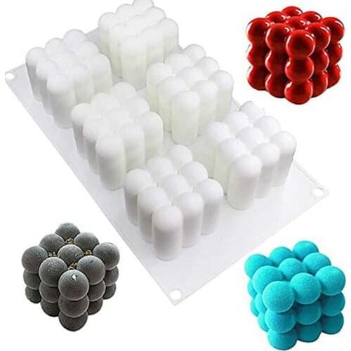 6-Cavity Mousse Cake Silicone Mold 3D Chocolate Baking Mould Dessert Cake DIY Decorating Aromatherapy Candle Moulds
