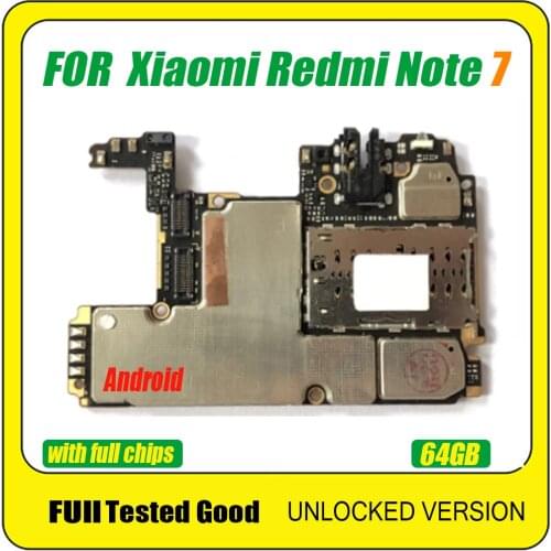 64GB Motherboard For Redmi Note 7 Motherboard Logic Board Original Global version Work Well Unlocked Main Circuits Board