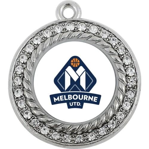 Australia AUS Melbourne United basketball CHARM ANTIQUE SILVER PLATED CRYSTAL JEWELRY
