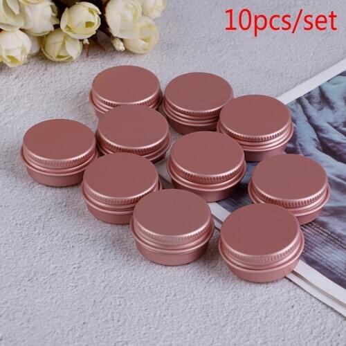 10ps/Set Eye cream hair conditioner Tin Cosmetic Metal 10g Pink Empty Aluminum Pot Jars Cosmetic Containers With Lid