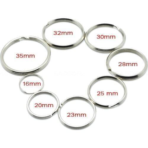 50pcs Key Rings Key Chain Split O-Rings Silver Nickel-Plated Bag Parts Accessories