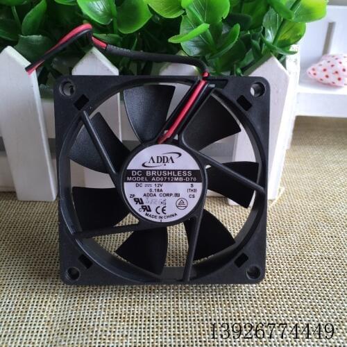 For Adda AD0712MB-D70 12V 0.18a 7cm 7015 2-Wire Small Chassis Power Supply Fan