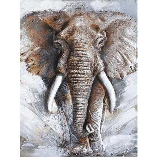 Dpsprue Full Square/Round 5D Diy Diamond Painting Cross Stitch "Elephant Animal" Diamond 3D Embroidery Mosaic Home Decor CSX07