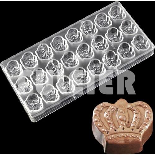 3D Crown Shape Polycarbonate Chocolate Mold For Baking Pastry Bonbon Candy Mould Confectionery Tool Bakeware