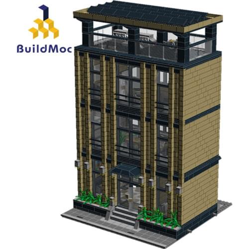 MOC City Architecture Modular Building Blocks Bricks Friends Corporate Headquarters House Model Toys for Children Gift