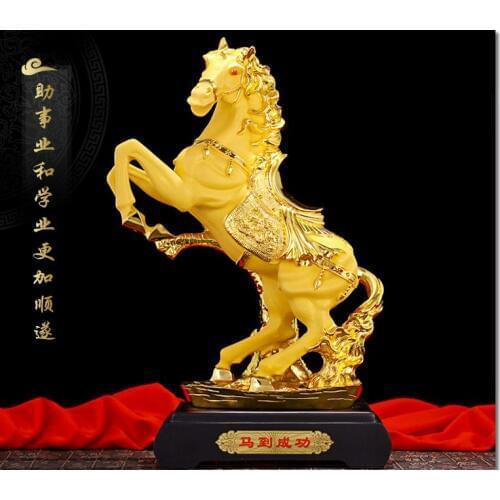 HOT SALE Business Bring in wealth and treasure office home shop company Money Drawing Talisman # GOLDEN horse FENG SHUI statue
