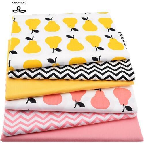 Printed Twill Cotton Fabric For DIY Quilting Sewing/Tissue Of Baby Sheet,Children Pillow,Cushion,Curtain Material 6pcs 40*50cm