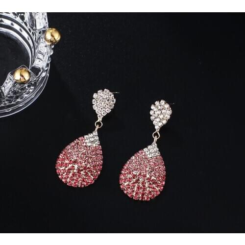 YFJEWE Classic pink/blue Rhinestone Dangle Earrings Luxury Crystal Drop Earrings Jewelry for Women Brinco Wholesale E660