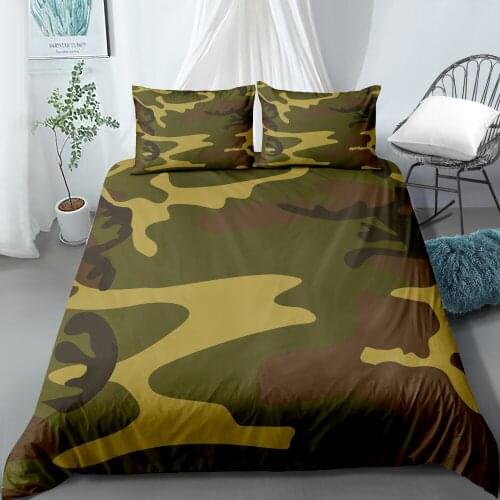 3D Print Duvet Cover Sets Dropshipping 2/3pcs (Single1Pillowcase) Cool Boy Girl Kid Adult Camouflage With Pillowcase NO3