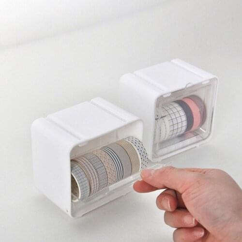Masking Tape Storage Box Simple Tape Dispenser Desktop Organizer School Office Stationery Tape Holder Supplies