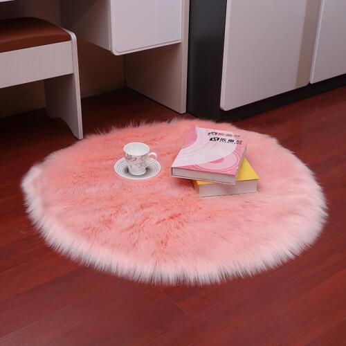 Sholisa Faux Fur Area Rug Fluffy Carpet Round Shape 6cm Pile for Living Room Bedroom Sea Set Home Deco 6 Sizes