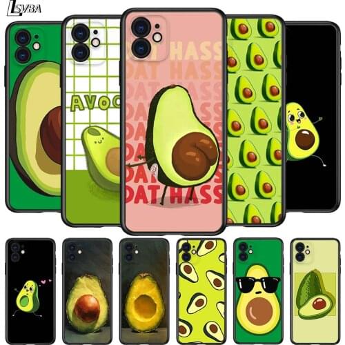Avocado cute for Apple iPhone 12 Pro Max Mini 11 Pro XS Max X XR 6S 6 7 8 Plus 5 5S SE2020 Black Phone Case