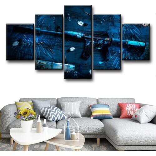 Modular Picture Counter Strike Global Offensive Weapon CS Game Poster 5 Panel Wall Art Modern Home Decoration