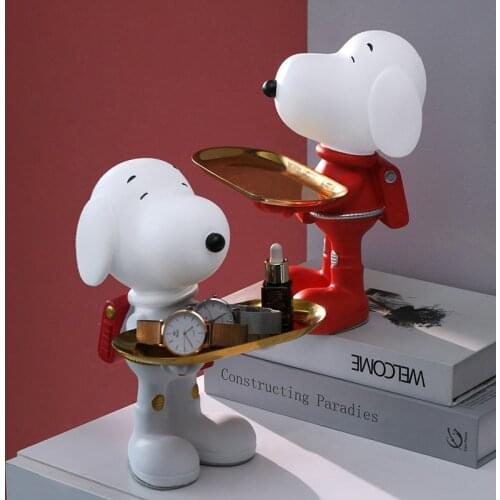 Cartoon cute dog living room porch storage key tray decoration light luxury creative TV cabinet wine cabinet home decorations