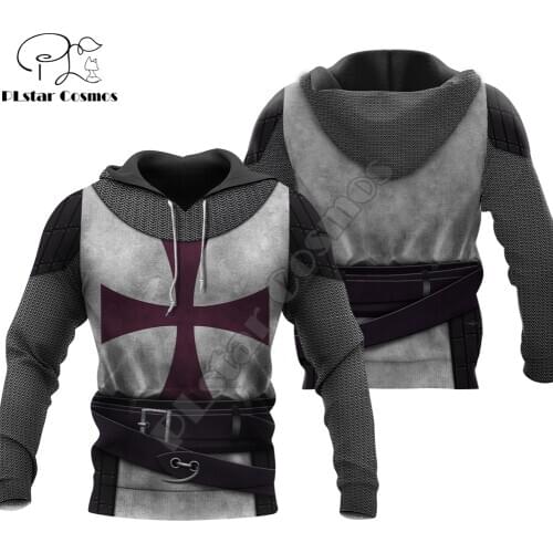 Knight Templar Tattoo 3D Printed Mens Hoodie Harajuku Streetwear hoodies Sweatshirt Unisex Casual Jacket Tracksuits DW0132