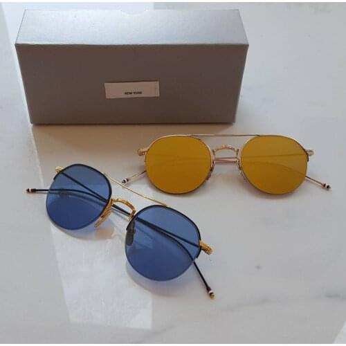 Thom Brand Polarized Sunglasses Men TB903 Vintage Round Fashion Pilot Alloy Glasses Women anti-Glare Eyewear With Original Box