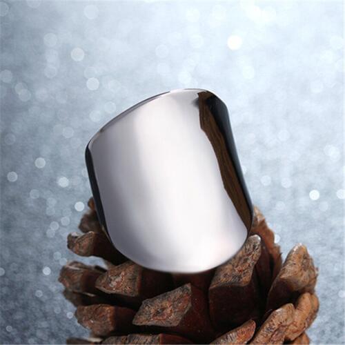 Mens Rings Stainless Steel Glossy Face Silver Color Punk Rings for Women Men Drop Shipping Wholesale