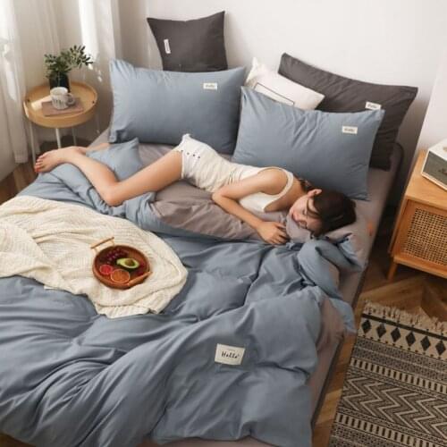 NEW Bedding and Bed Sets Plain Dyed Bedding Set Queen Size Yellow Color Duvet Cover Bed Sheet Pillowcase King Bedclothes