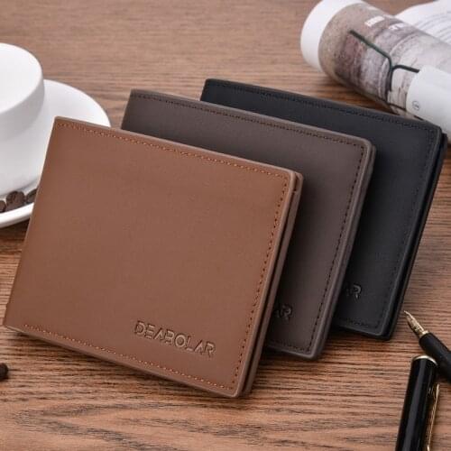New Men Wallet Fashion Smooth Soft Leather Cross-section Multi-function Wallet Tide Short Men Wallet Quality Assurance