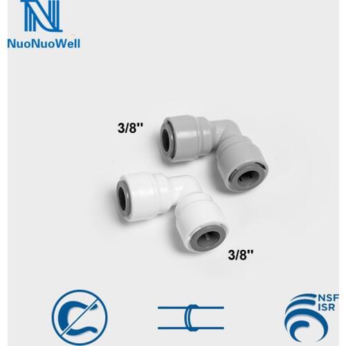 NuoNuoWell 3/8'' PE Hose 9.97mm Quick Coupling Elbow Equal Connector Pipe Joint RO Machine L Type Connector 10pcs-pack