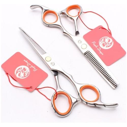 1Pair Z1009 5.5'' 6" Purple Dragon 440C 62HRC Hairdressers Scissors Cutting Scissors Thinning Shears Professional Hair Scissors