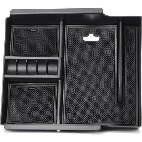 ABS Car Interior Part Armrest Storage Box Holder fit for Toyota Alphard 2015 2016 2017 Black