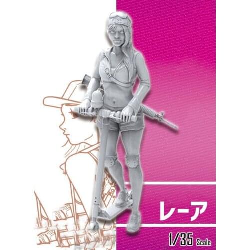 Unassambled 1/35 modern girl woman -- stand summer Resin figure miniature model kits Unpainted