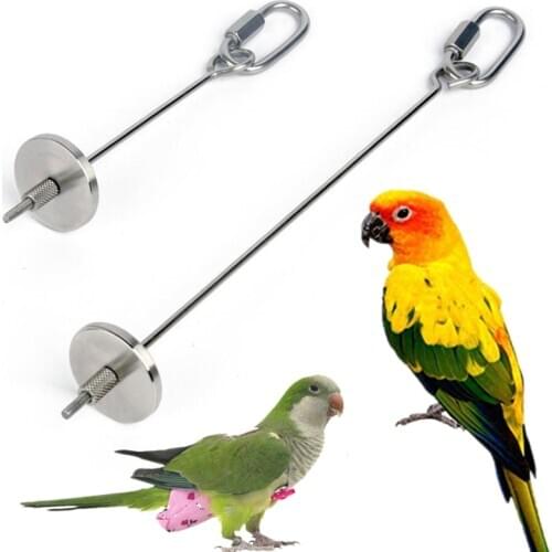 Stainless Steel Bird Parrot Food Stick Corn Fork Fruit Holder Hanging Bird Feeding Supplies Bird Cage Accessories Bird Toys