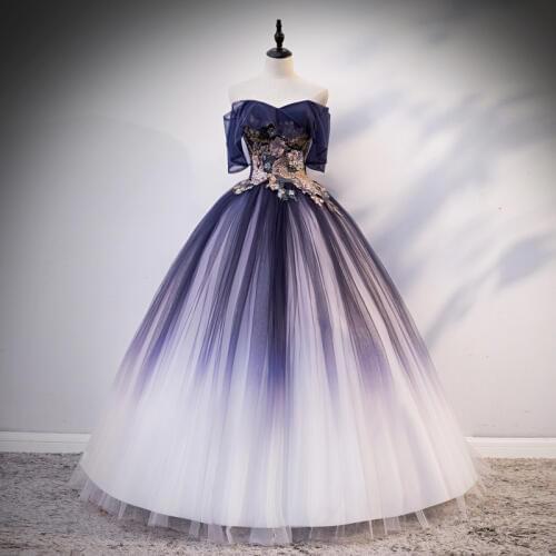 100%real navy rococo embroidery vintage ball gown long dress vintage medieval dress Renaissance princess Victoria dress