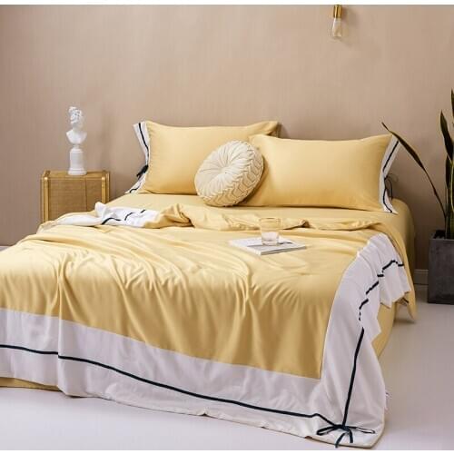 Super Soft Summer Tencel Bedspread Quilt Sheet Pillowcase Blanket Thin Air Condition Comforter Bed Cover Bedding